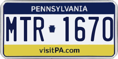PA license plate MTR1670