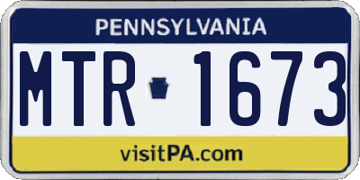 PA license plate MTR1673
