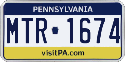PA license plate MTR1674
