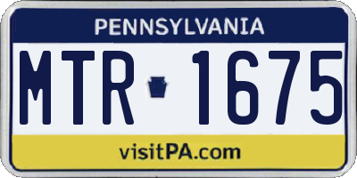 PA license plate MTR1675