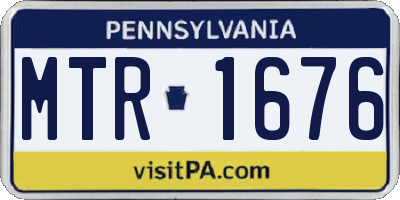PA license plate MTR1676