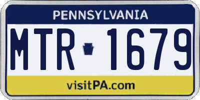 PA license plate MTR1679