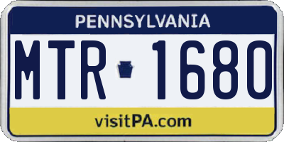 PA license plate MTR1680