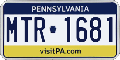 PA license plate MTR1681
