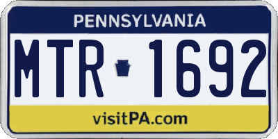 PA license plate MTR1692
