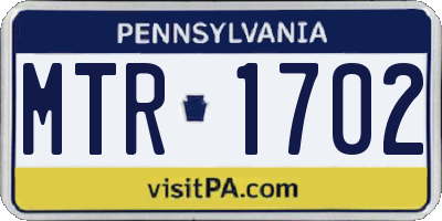 PA license plate MTR1702