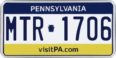 PA license plate MTR1706