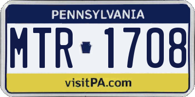 PA license plate MTR1708