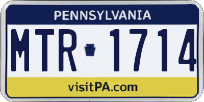 PA license plate MTR1714