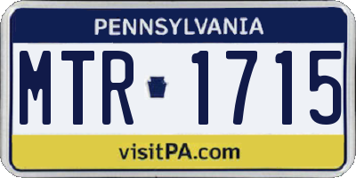 PA license plate MTR1715