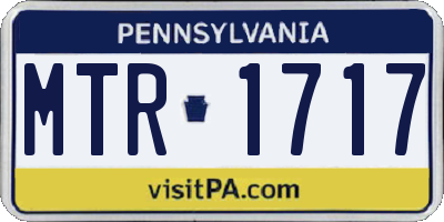 PA license plate MTR1717