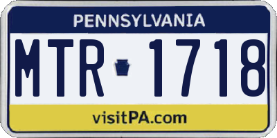 PA license plate MTR1718