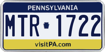 PA license plate MTR1722