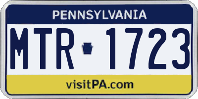 PA license plate MTR1723