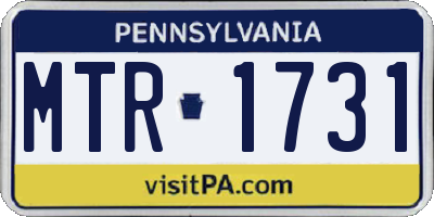 PA license plate MTR1731