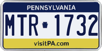 PA license plate MTR1732