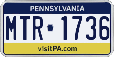 PA license plate MTR1736
