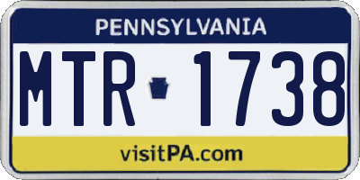 PA license plate MTR1738