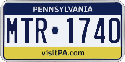 PA license plate MTR1740