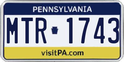 PA license plate MTR1743