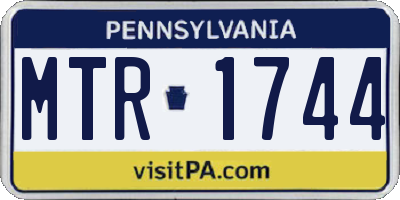PA license plate MTR1744