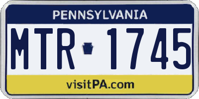 PA license plate MTR1745