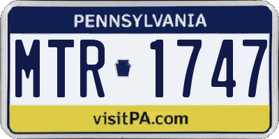 PA license plate MTR1747