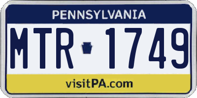 PA license plate MTR1749