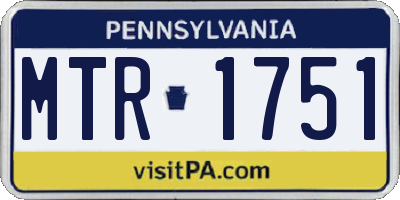 PA license plate MTR1751