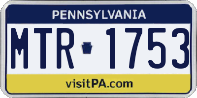PA license plate MTR1753