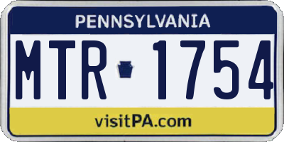 PA license plate MTR1754