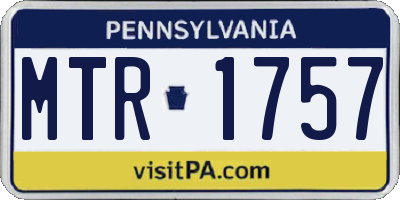PA license plate MTR1757