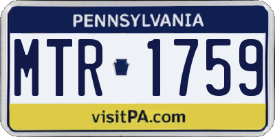 PA license plate MTR1759