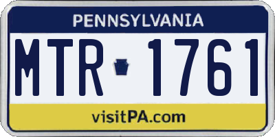 PA license plate MTR1761