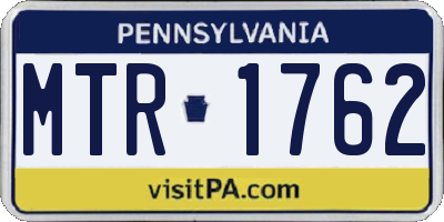 PA license plate MTR1762