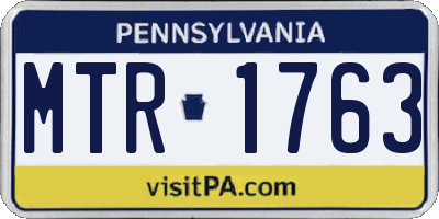 PA license plate MTR1763