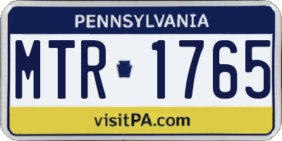 PA license plate MTR1765
