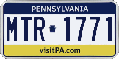 PA license plate MTR1771