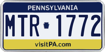 PA license plate MTR1772