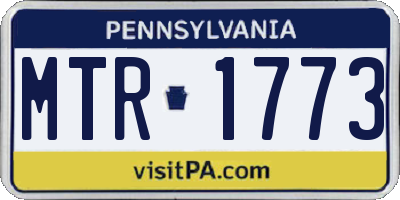 PA license plate MTR1773