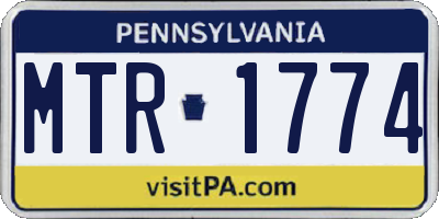 PA license plate MTR1774