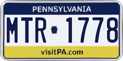 PA license plate MTR1778