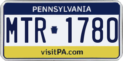 PA license plate MTR1780