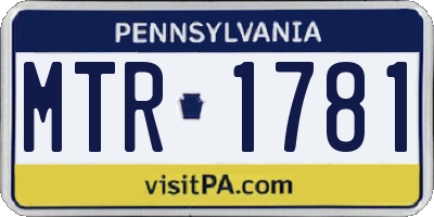 PA license plate MTR1781