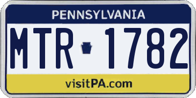 PA license plate MTR1782