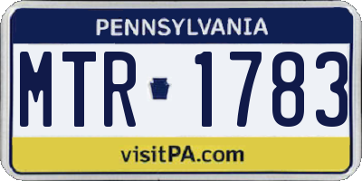 PA license plate MTR1783