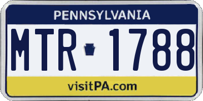 PA license plate MTR1788