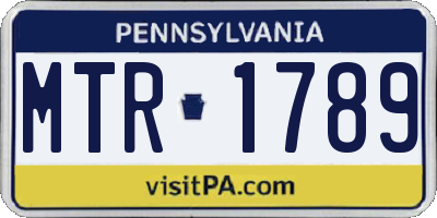 PA license plate MTR1789