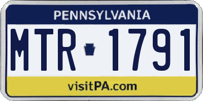 PA license plate MTR1791