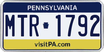 PA license plate MTR1792